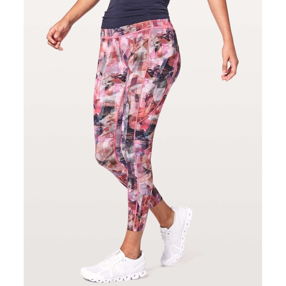 Lululemon Fast Free 7/8 Tight II *Nulux 25" Size 4 Sun Dazed Multi Pink